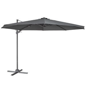 Dellonda Cantilever Parasol with 360° Rotation, Tilt & Cover 3m - Grey