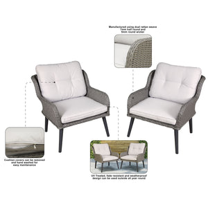 Dellonda Buxton Rattan Wicker Outdoor Garden Chair Set 2 Piece