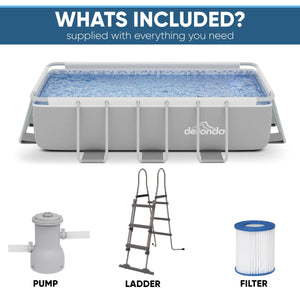 Dellonda Deluxe Steel Frame Swimming Pool with Filter Pump 13ft