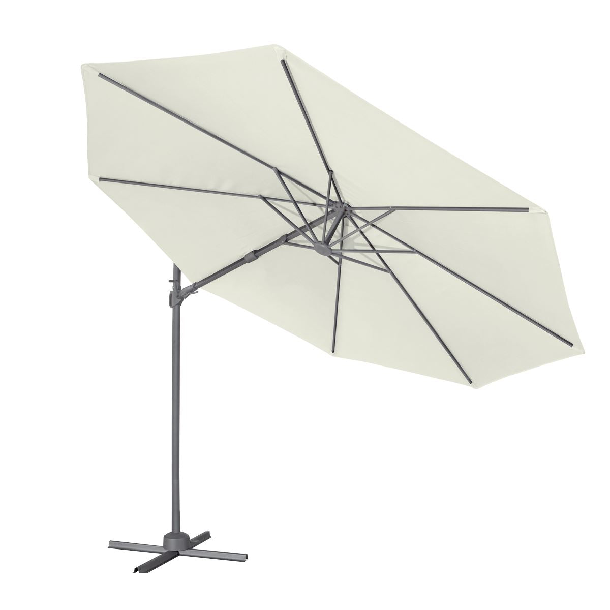 Dellonda Cantilever Parasol with 360° Rotation, Tilt & Cover 3m - Cream
