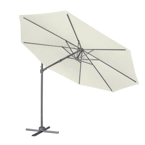 Dellonda Cantilever Parasol with 360° Rotation, Tilt & Cover 3m - Cream