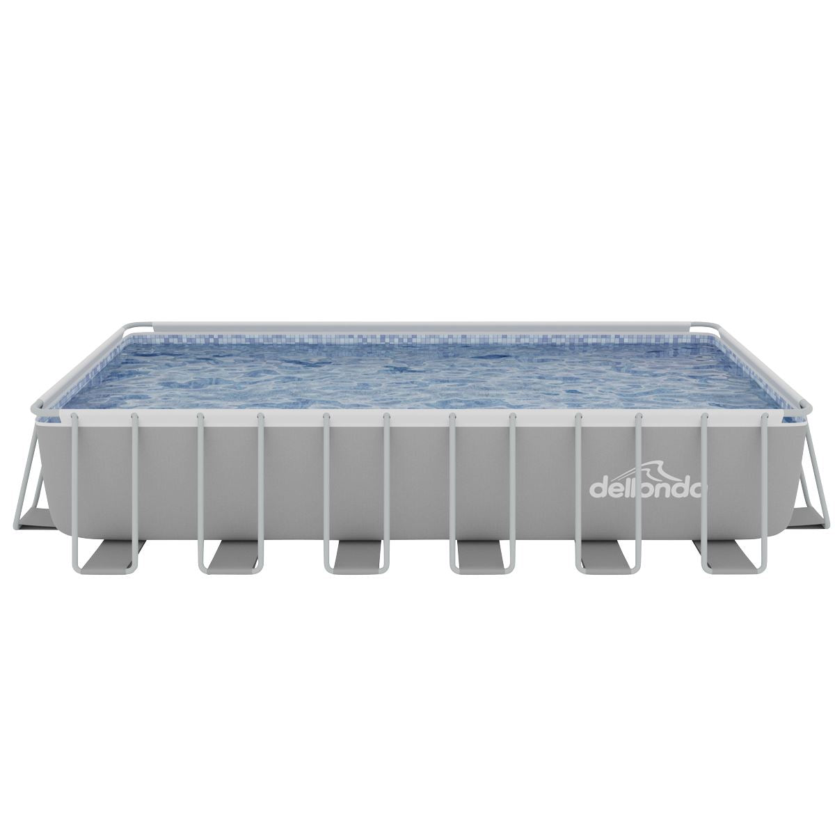 Dellonda Deluxe Steel Frame Rectangular Swimming Pool with Step Ladder & Filter Pump 25ft