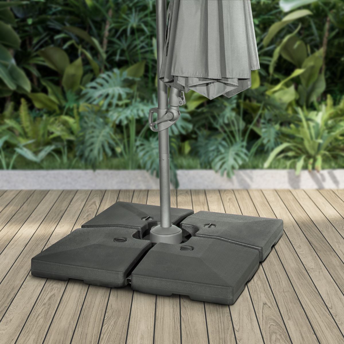 Dellonda Fillable Parasol Base, Water/Sand Fill 92L 4pc
