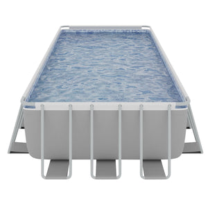 Dellonda Deluxe Steel Frame Rectangular Swimming Pool with Step Ladder & Filter Pump 25ft