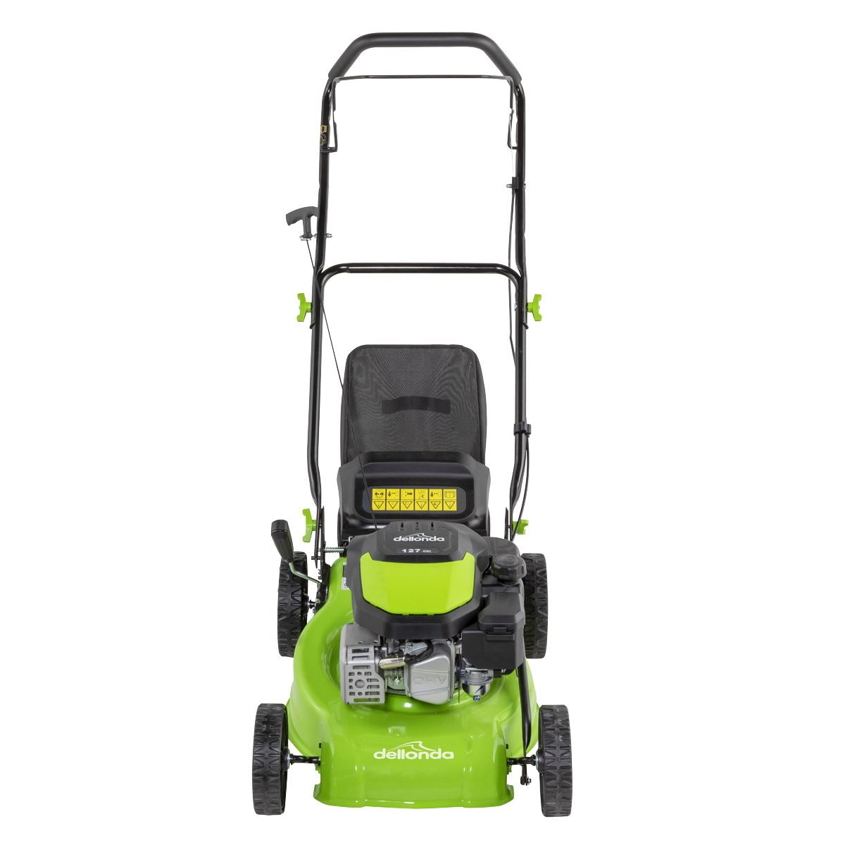 Dellonda Hand-Propelled Petrol Lawnmower Grass Cutter, 127cc 16"/41cm 4-Stroke