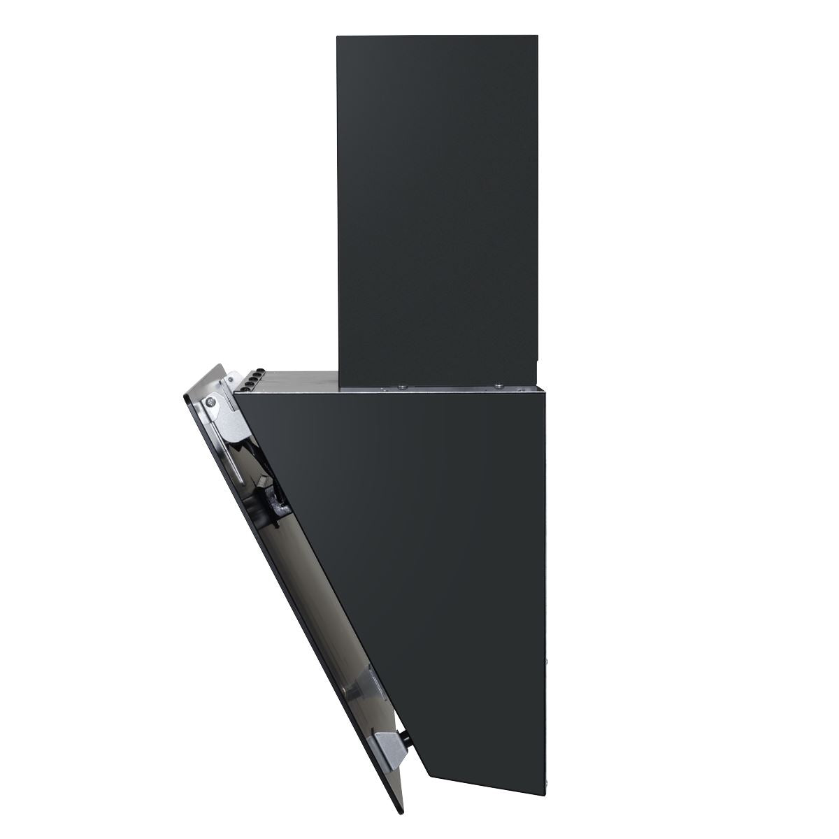 Baridi Angled Chimney Cooker Hood with Touch Controls & Carbon Filters 60cm - Black Glass