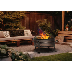 Fire Pit & Coffee Table Outdoor 76cm Deluxe 2-in-1 Antique Bronze Effect