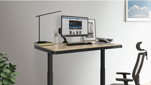 Dellonda Single Motor Ultra-Quiet Electric Desk with Control Panel, USB Port & Drawer - Oak Desktop
