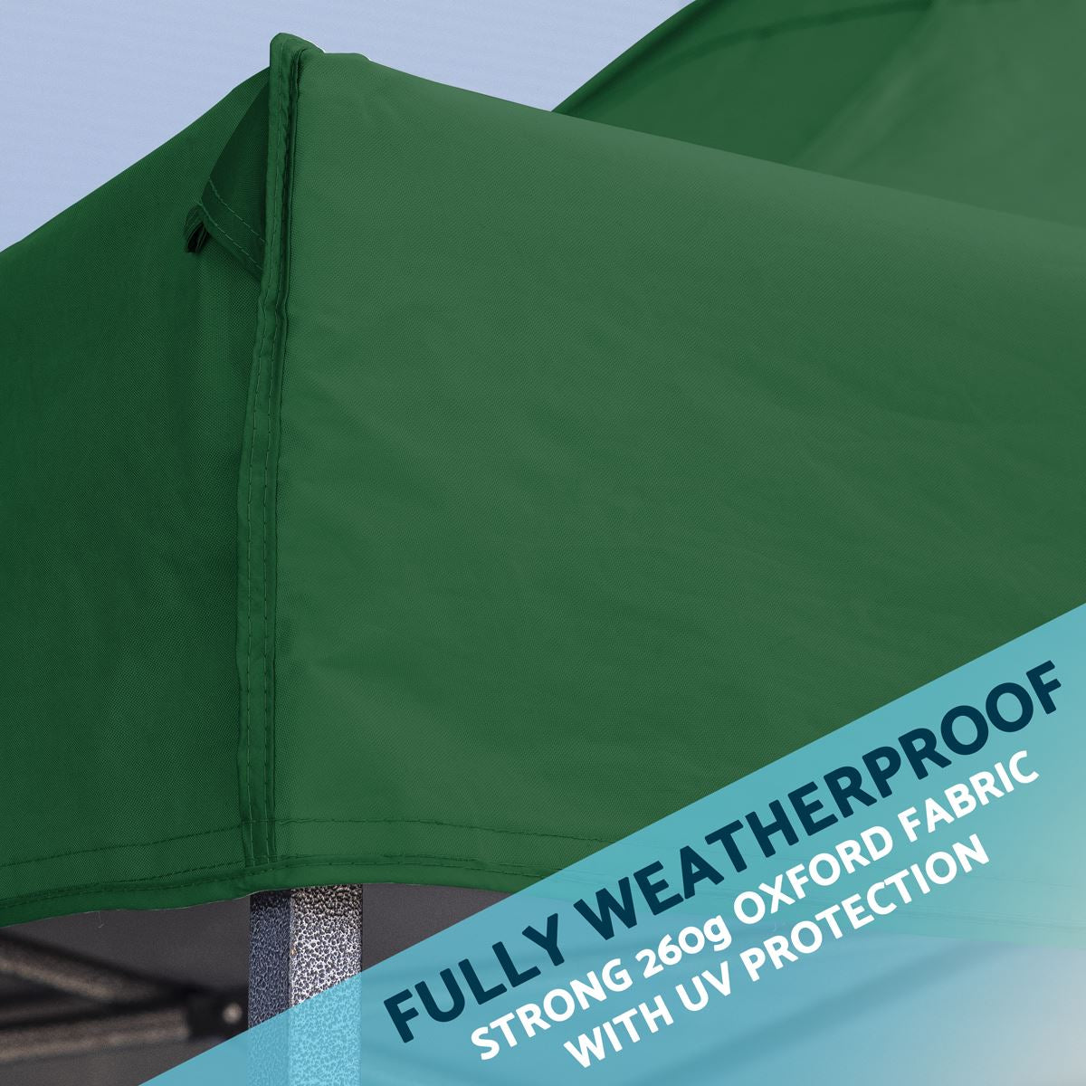 Dellonda Dark Green Premium 3 x 4.5m Pop-Up Gazebo, Heavy Duty, PVC Coated, Water Resistant Fabric, Supplied with Carry Bag & Accesories