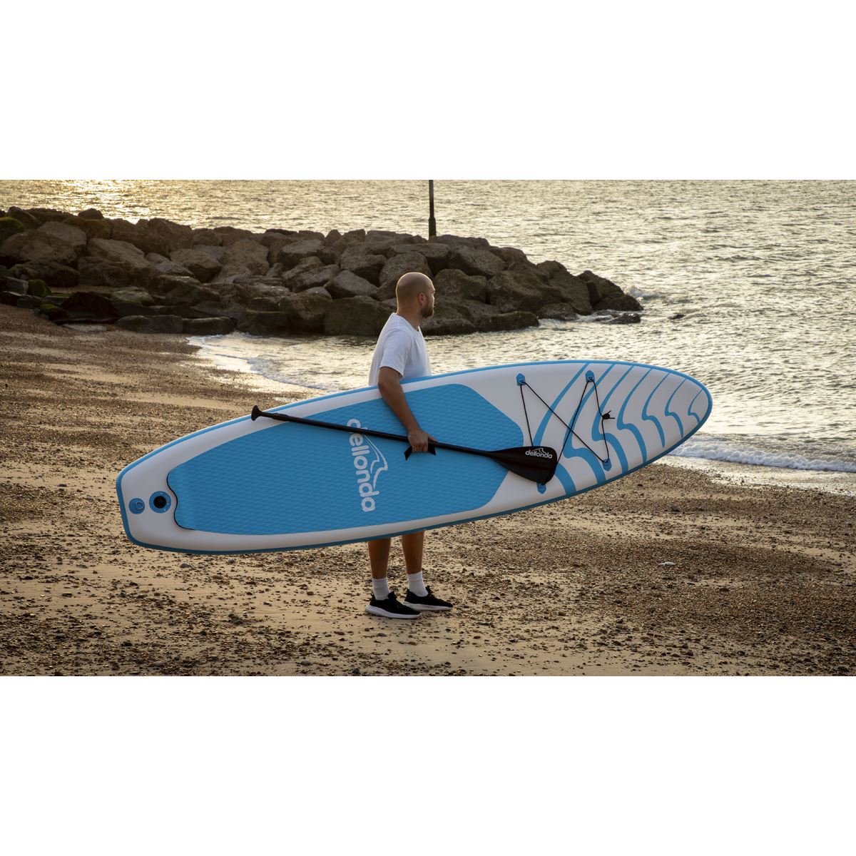 Dellonda Inflatable Stand-Up Paddle Board 10'6" - Light Blue/White