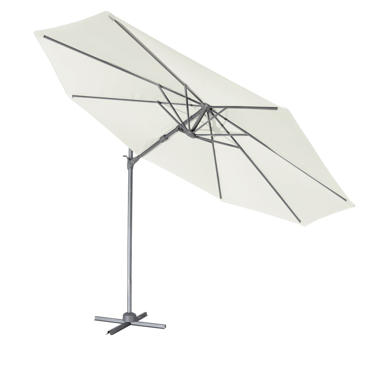 Dellonda Cantilever Parasol with 360° Rotation, Tilt & Cover 3m - Cream