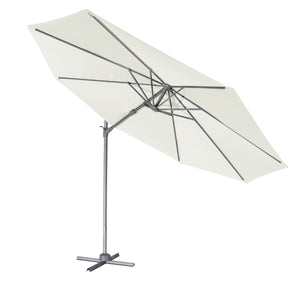 Dellonda Cantilever Parasol with 360° Rotation, Tilt & Cover 3m - Cream