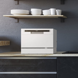 Baridi Tabletop Dishwasher 6 Place Settings 6.5L Capacity - White
