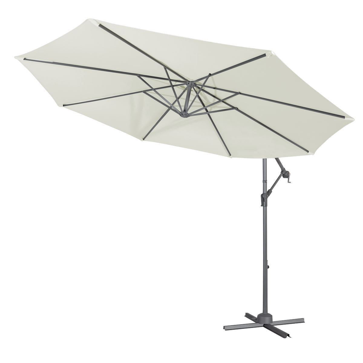 Dellonda Banana Parasol with Cover 3m - Cream
