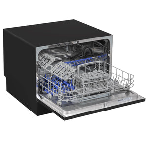 Baridi Tabletop Dishwasher 6 Place Settings 6.5L Capacity - Black