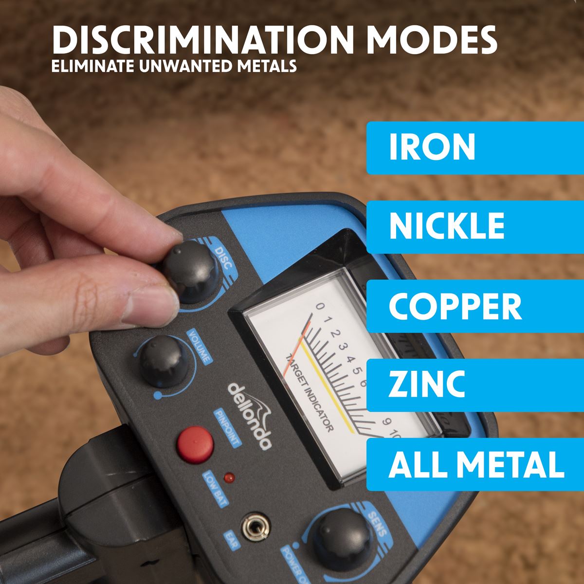 Dellonda Lightweight Metal Detector with High Accuracy Pinpoint Function