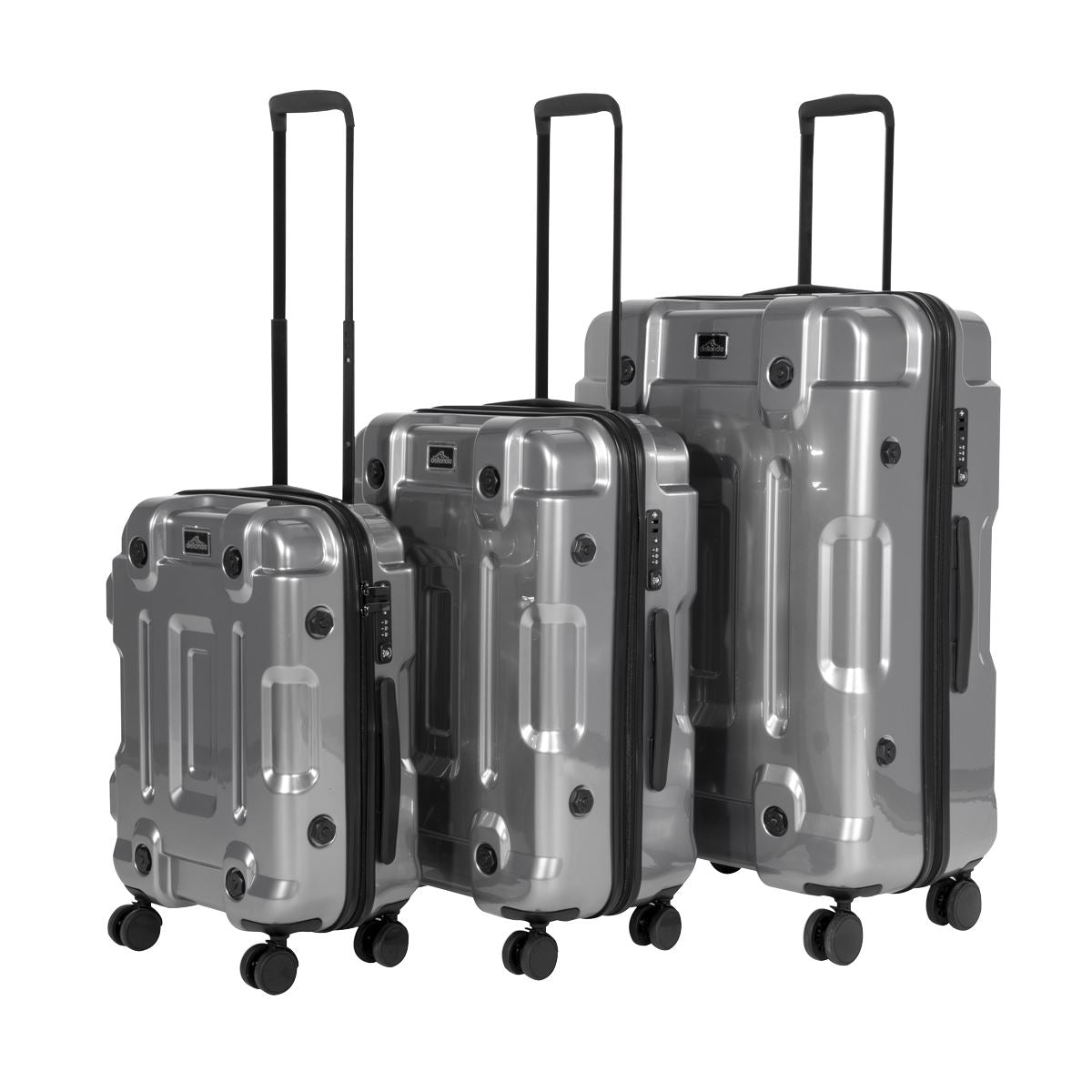 Dellonda Lightweight ABS Luggage Set 3pc - Silver