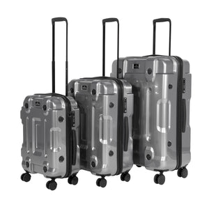 Dellonda Lightweight ABS Luggage Set 3pc - Silver