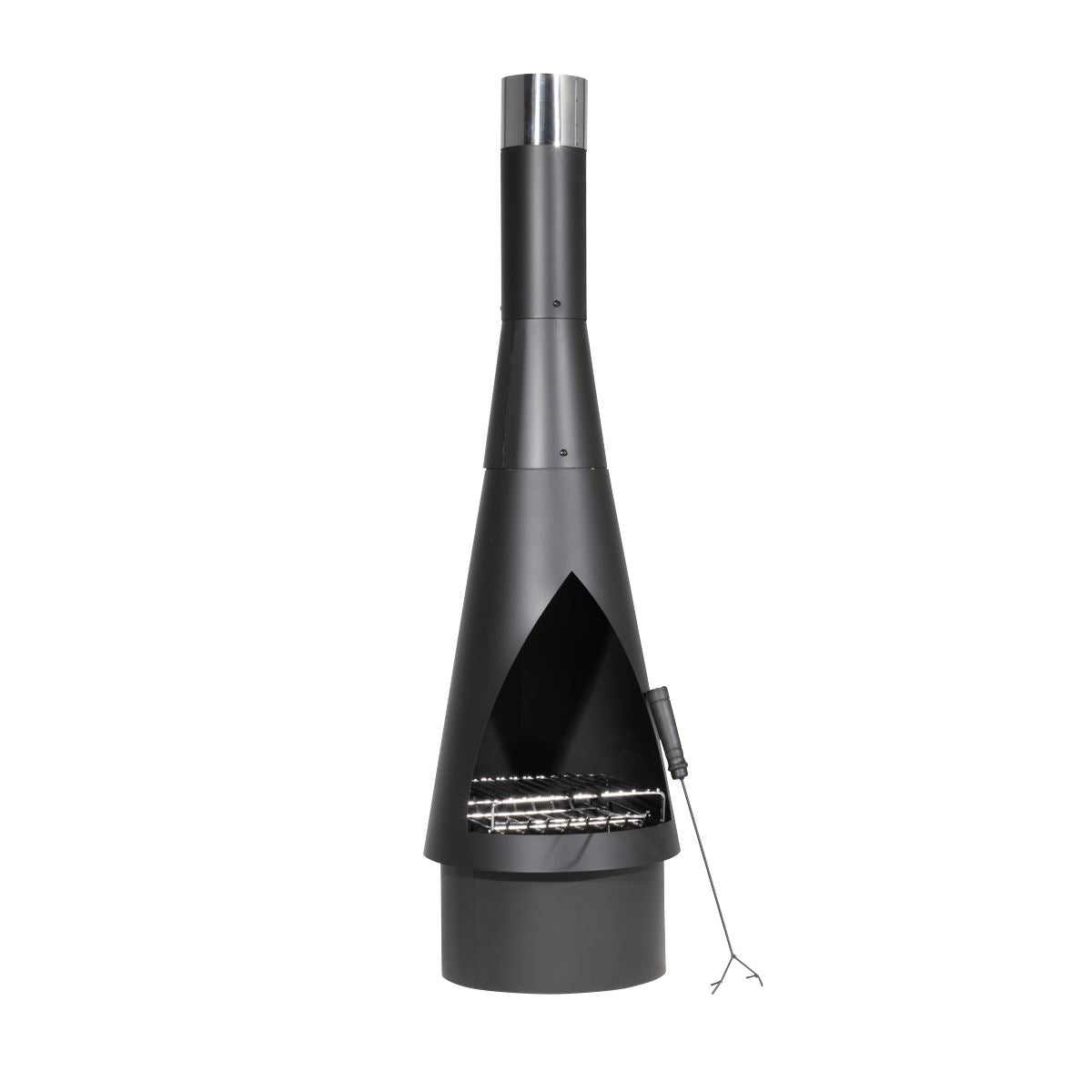 Dellonda Outdoor Chiminea, Fireplace, Fire Pit, Heater, Durable, Black Steel