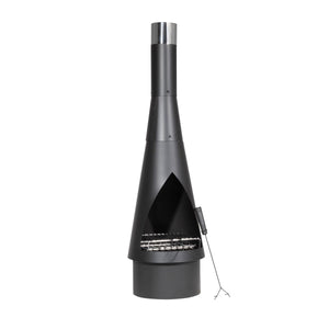 Dellonda Outdoor Chiminea, Fireplace, Fire Pit, Heater, Durable, Black Steel