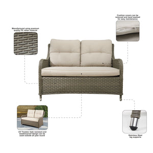 Dellonda Chester Rattan Wicker Outdoor 2-Seater Sofa