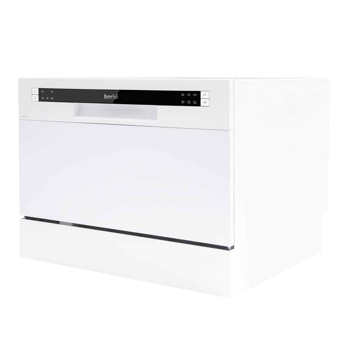 Baridi Tabletop Dishwasher 6 Place Settings 6.5L Capacity - White