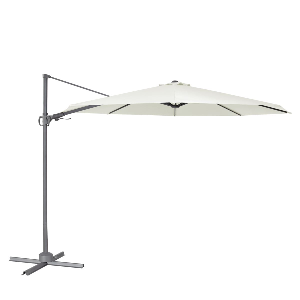 Dellonda Cantilever Parasol with 360° Rotation, Tilt & Cover 3m - Cream