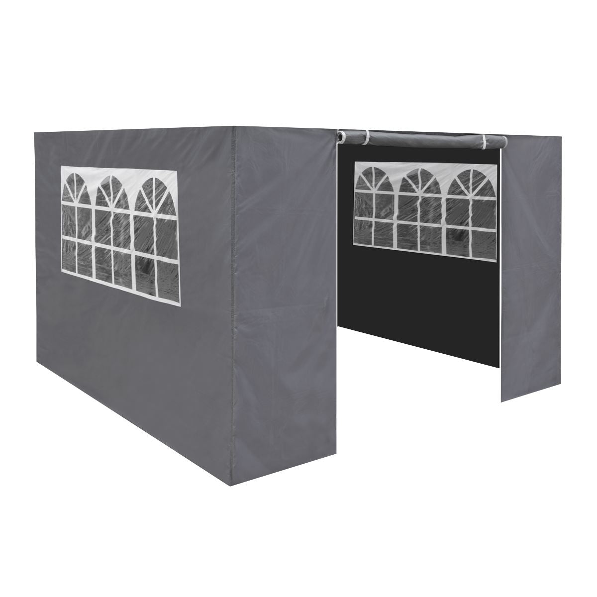Dellonda Grey Premium Gazebo/Marquee Side Walls/Doors/Windows, Fits 3 x 3m Models