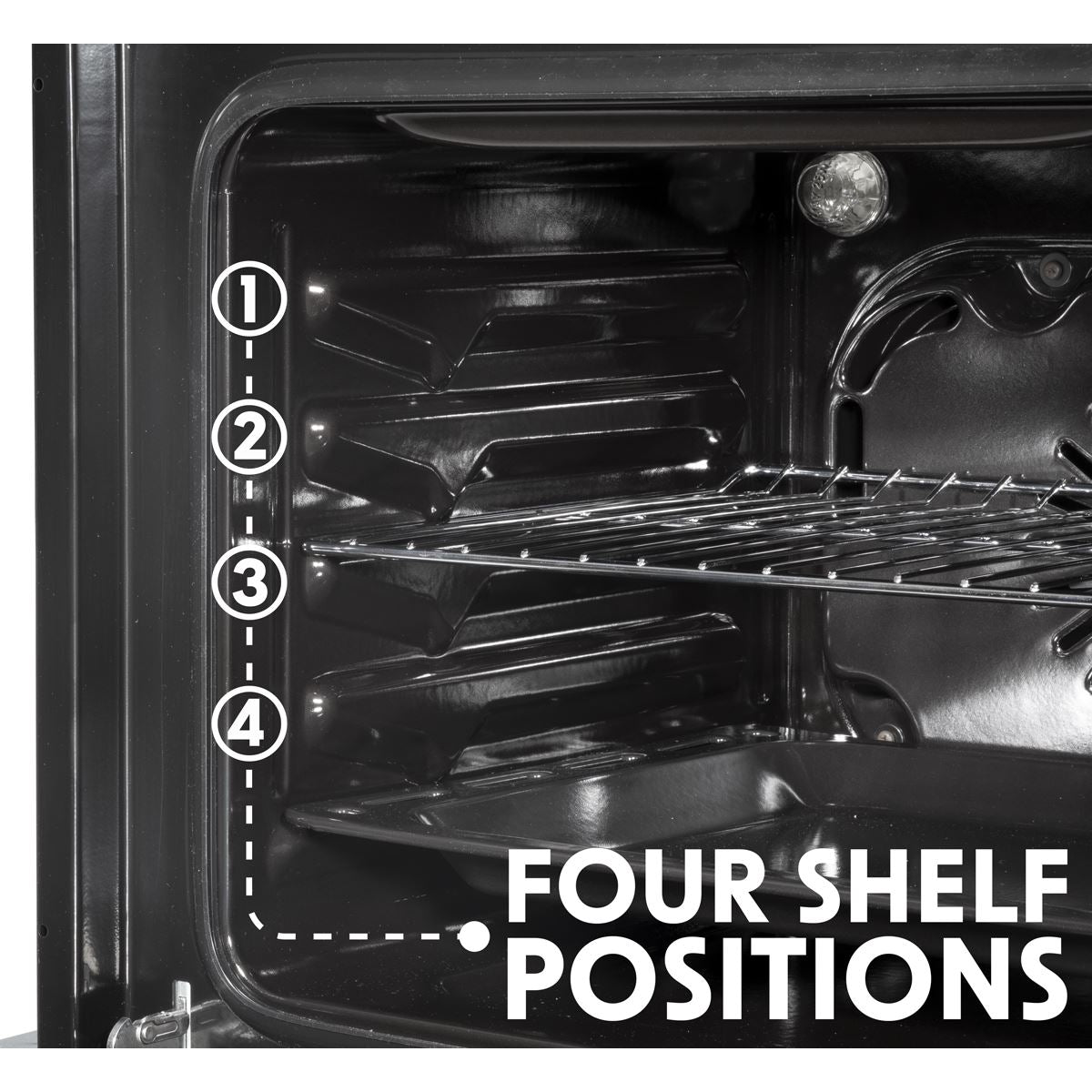 Baridi Integrated Fan-Assisted Electric Oven 60cm 55L Capacity - Black/Stainless Steel