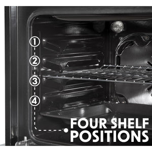 Baridi Integrated Fan-Assisted Electric Oven 60cm 55L Capacity - Black/Stainless Steel
