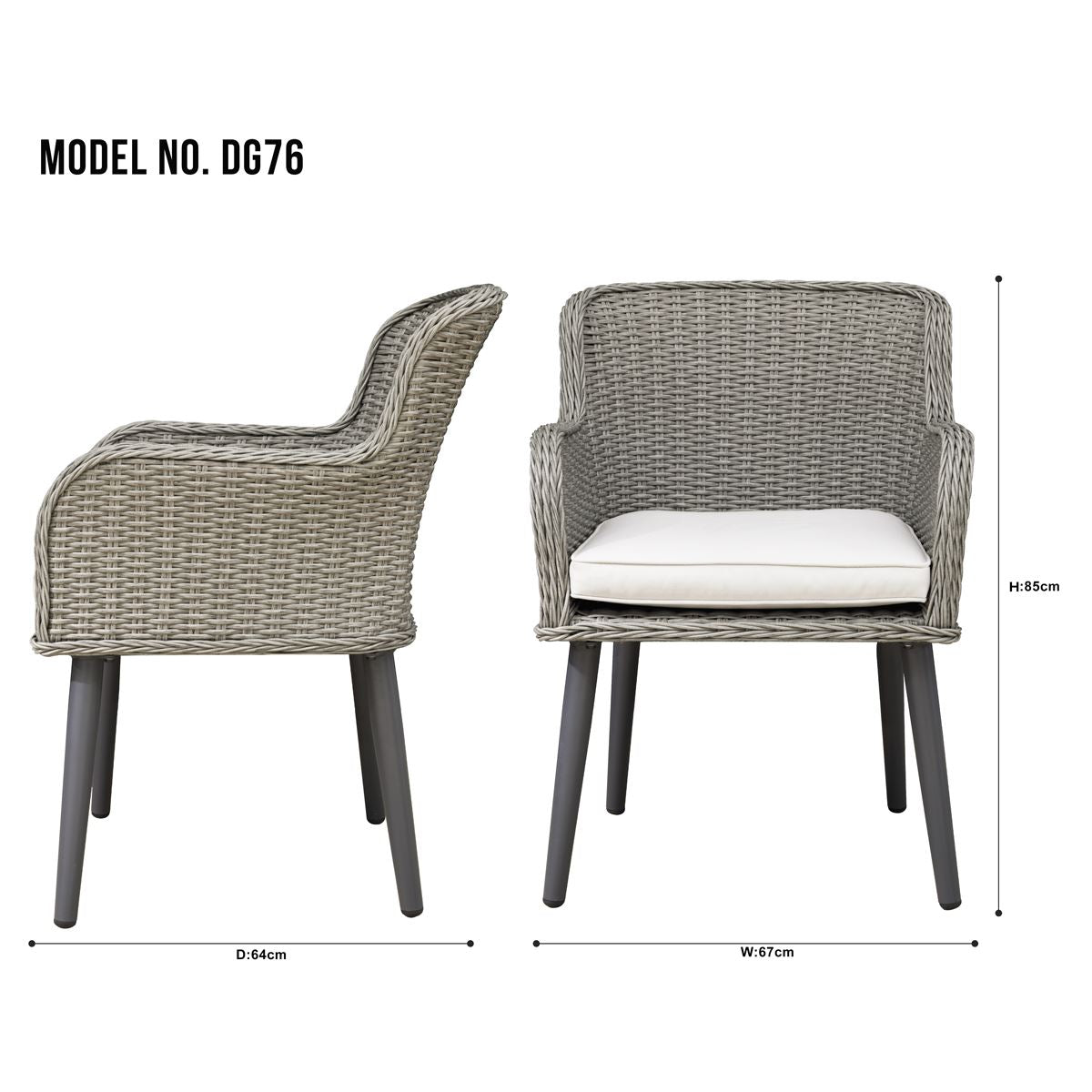 Dellonda Buxton Rattan Wicker Outdoor Garden Chair Set 2 Piece