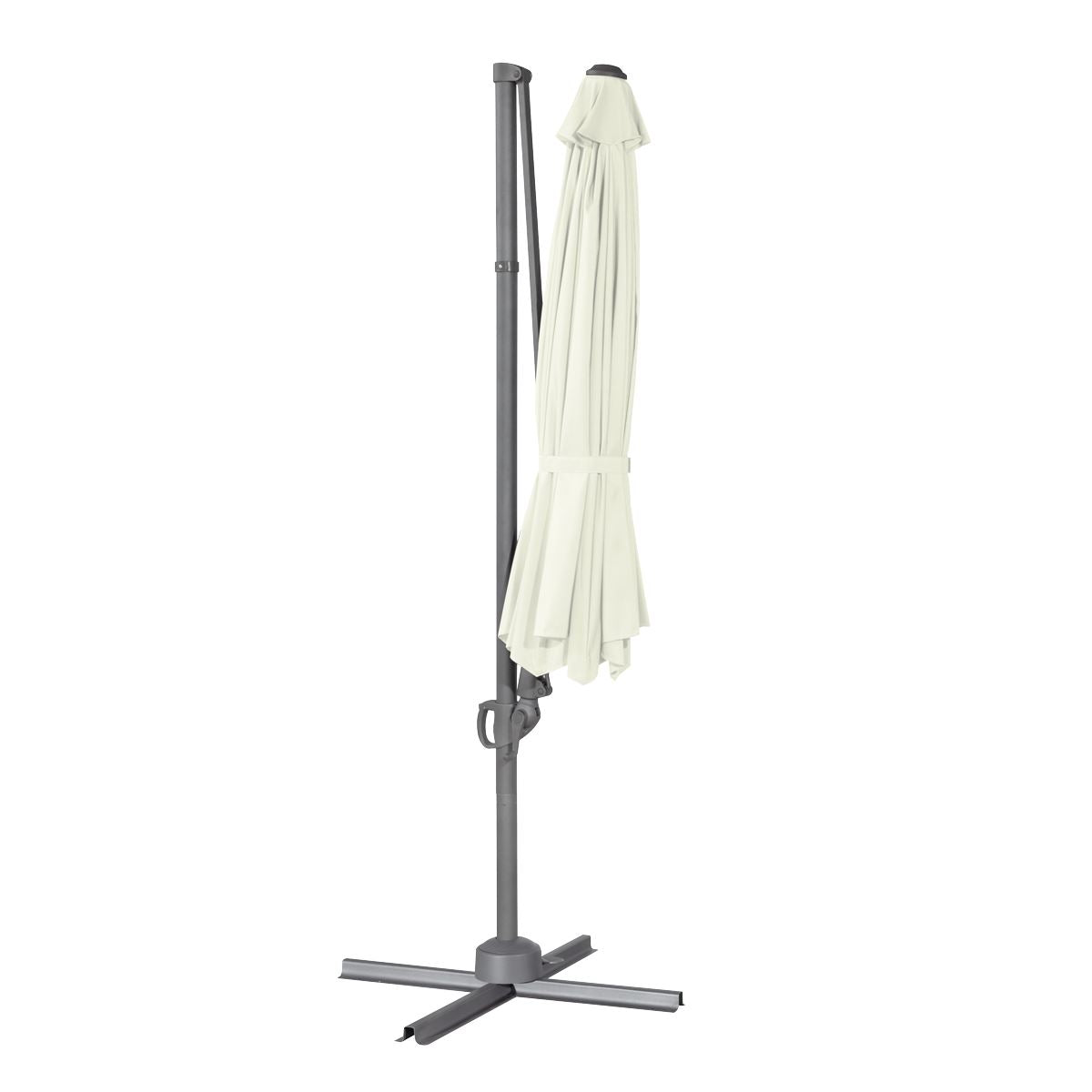 Dellonda Cantilever Parasol with 360° Rotation, Tilt & Cover 3m - Cream