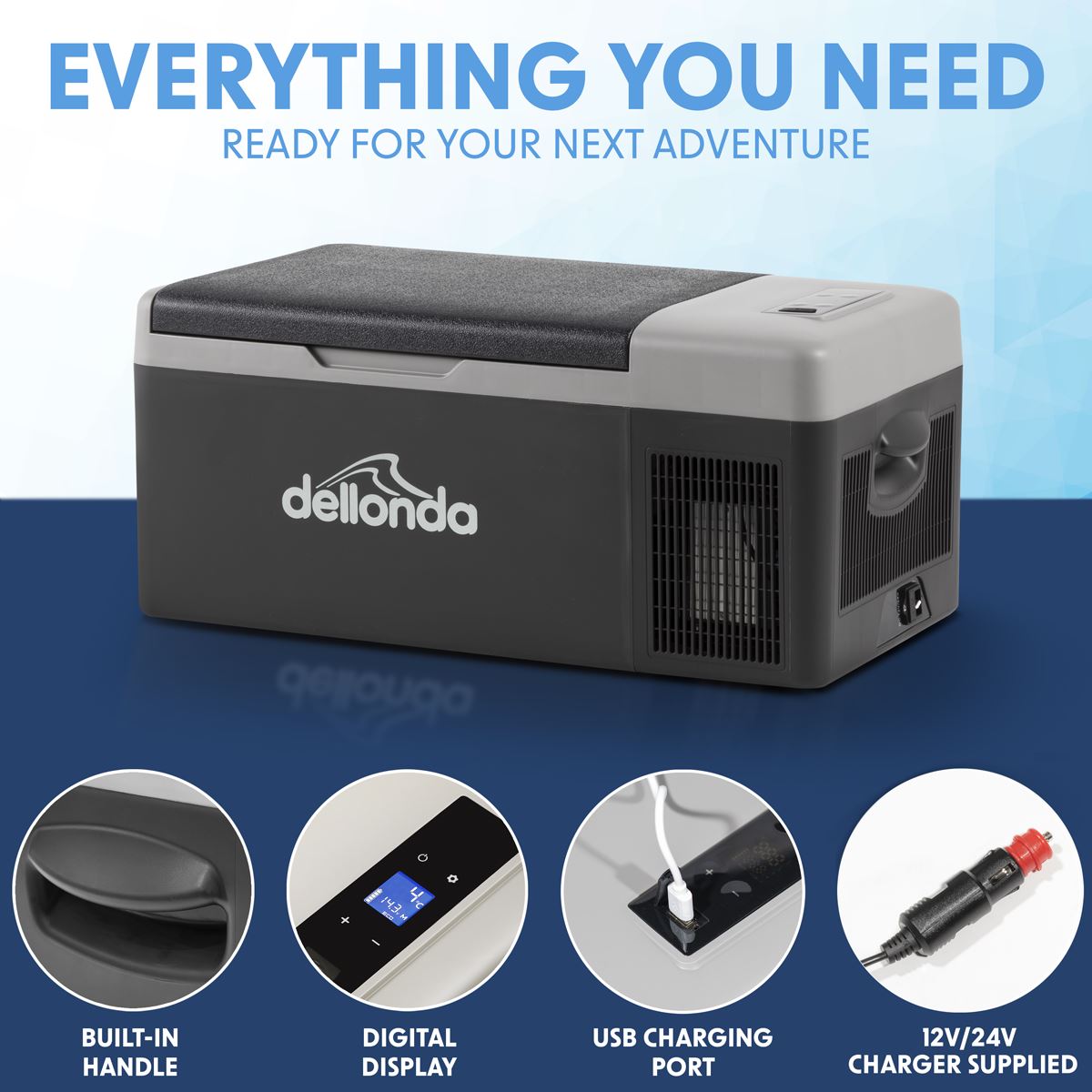 Dellonda Portable Fridge Freezer / Cool Box with LED Display 15L
