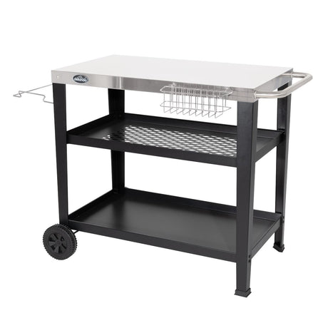 Plancha Trolley with Utensil Holder - Stainless Steel Top