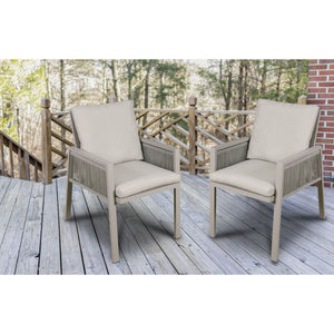 Dellonda Fusion Garden/Patio Dining Chairs with Armrests 6pc - Light Grey