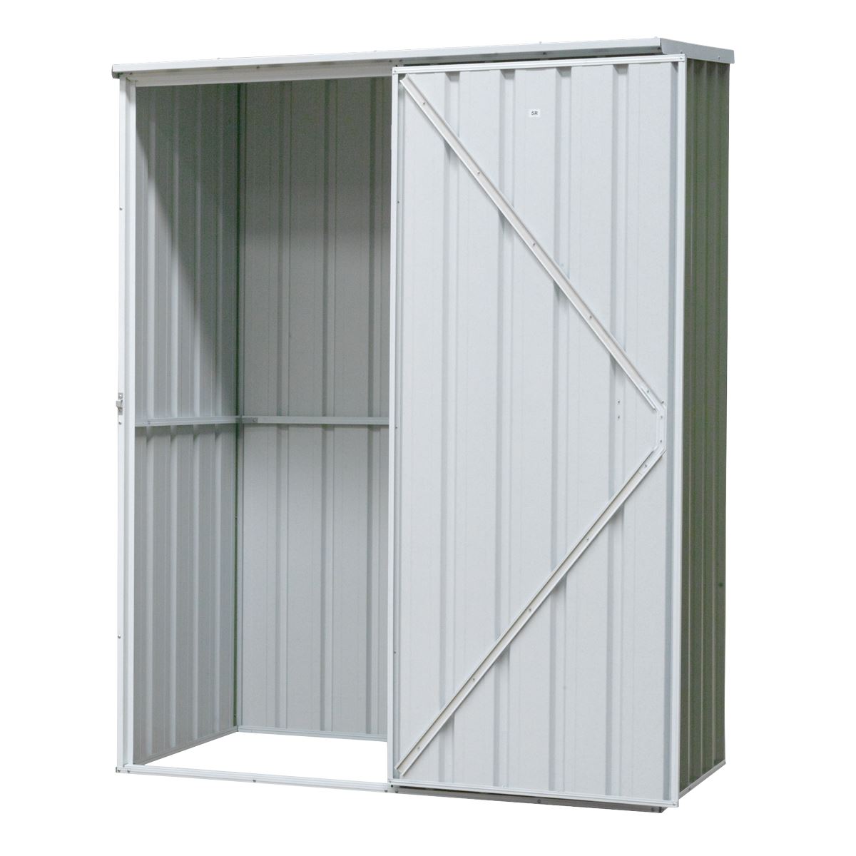 Dellonda Galvanized Steel Storage Shed with Pent Style Roof 150 x 80 x 190cm - Green