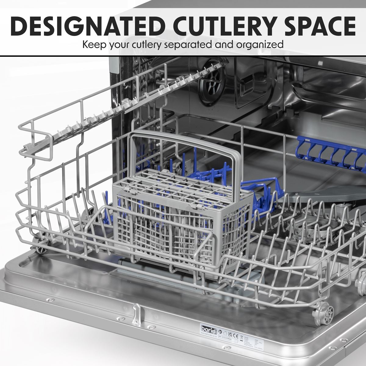Baridi Tabletop Dishwasher 6 Place Settings 6.5L Capacity - Silver