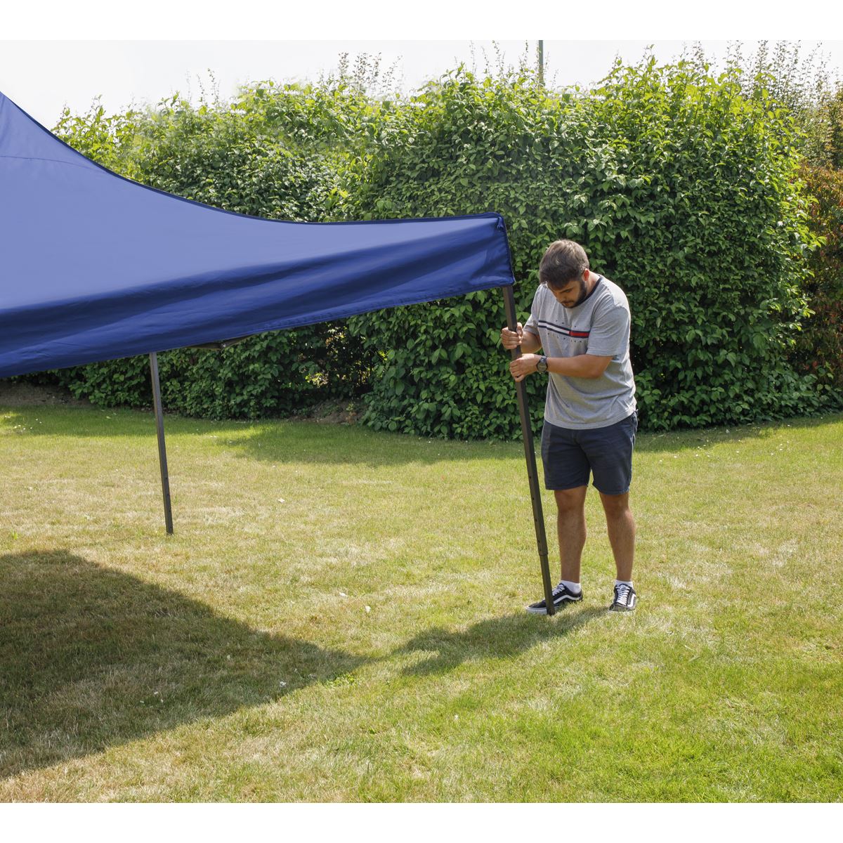 Dellonda Blue Premium 3 x 3m Pop-Up Gazebo, PVC Coated, Water Resistant Fabric, Supplied with Carry Bag & Accesories