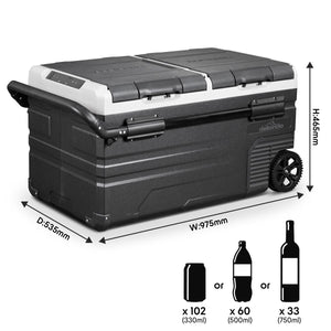 Dellonda Portable Fridge Freezer / Cool Box with LED Display 75L