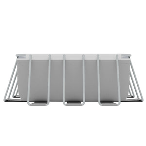 Dellonda Deluxe Steel Frame Rectangular Swimming Pool with Step Ladder & Filter Pump 25ft