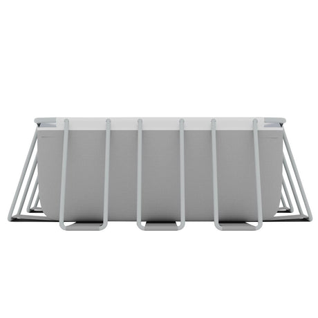 Dellonda Deluxe Steel Frame Rectangular Swimming Pool with Step Ladder & Filter Pump 25ft