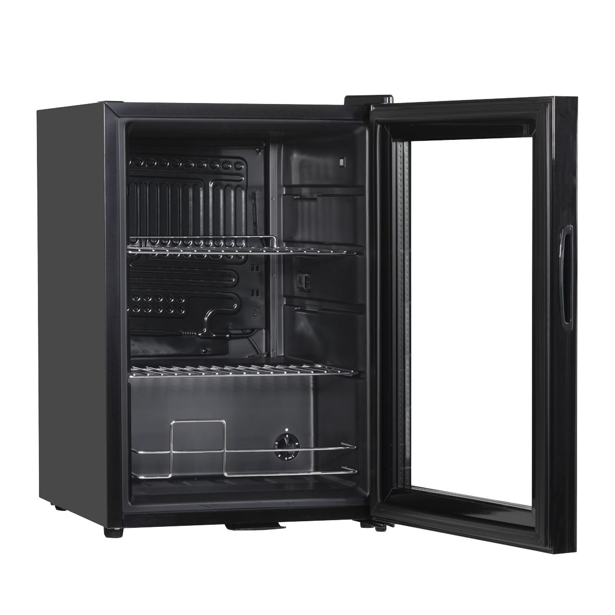 Baridi Beer & Drinks Fridge with LED Light, Black and Glass Door 60L