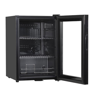 Baridi Beer & Drinks Fridge with LED Light, Black and Glass Door 60L