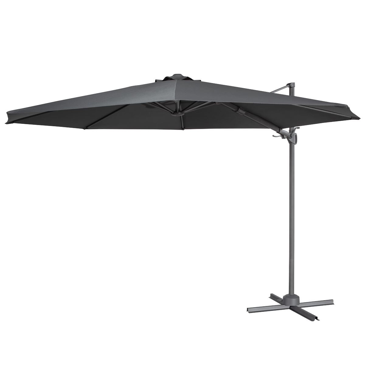 Dellonda Cantilever Parasol with 360° Rotation, Tilt & Cover 3m - Grey