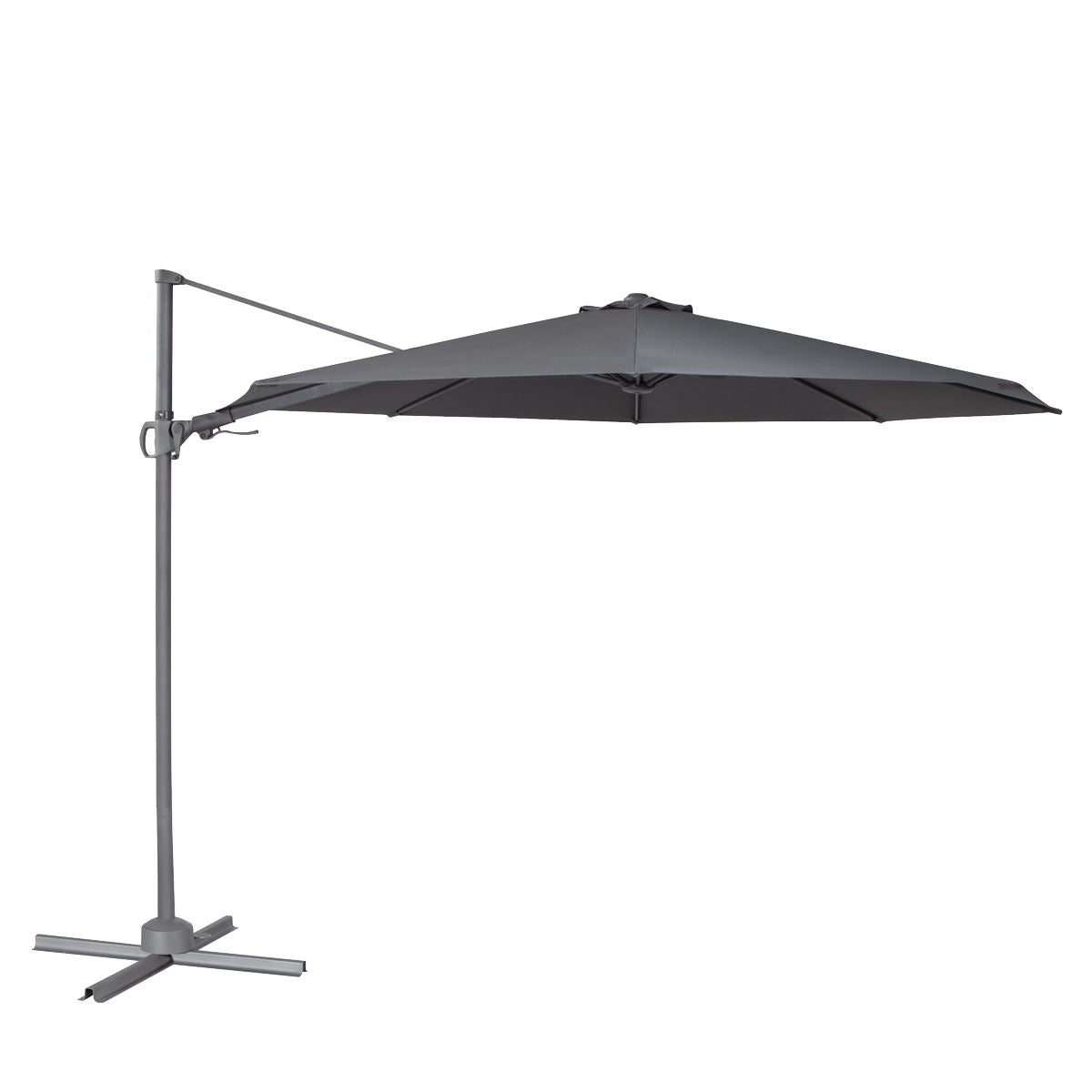 Dellonda Cantilever Parasol with 360° Rotation, Tilt & Cover 3m - Grey