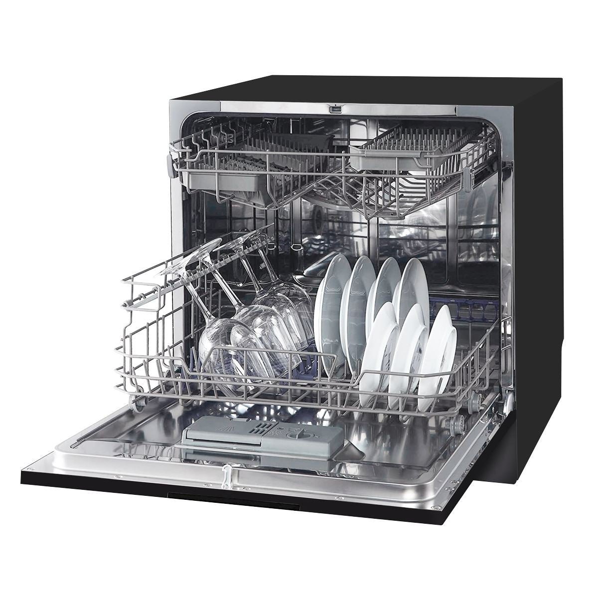 Baridi Tabletop Dishwasher 8 Place Settings 8L Capacity - Black