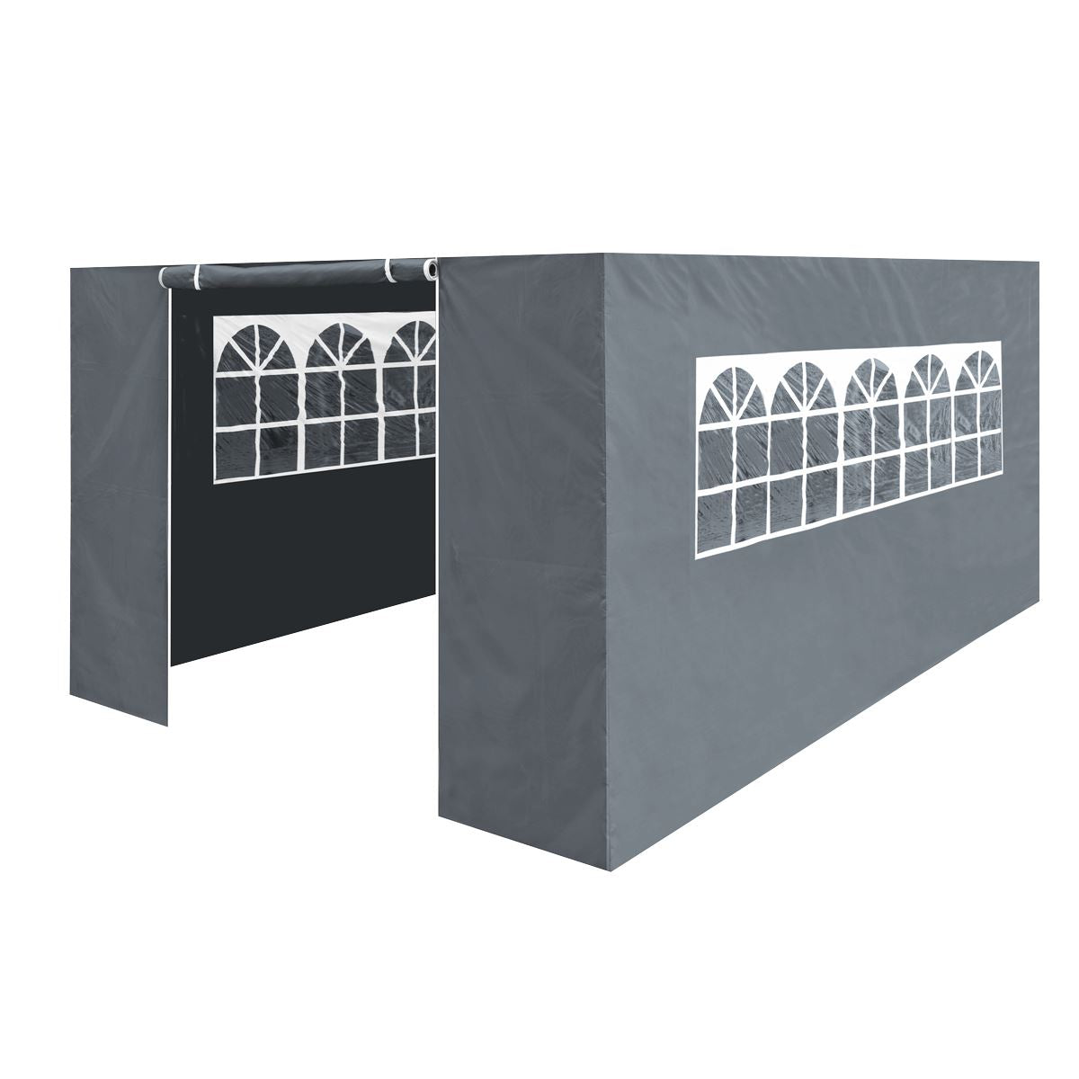 Dellonda Grey Premium Side Walls/Doors/Windows for Gazebo/Marquee, Fits 3 x 4.5m Models