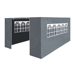 Dellonda Grey Premium Side Walls/Doors/Windows for Gazebo/Marquee, Fits 3 x 4.5m Models