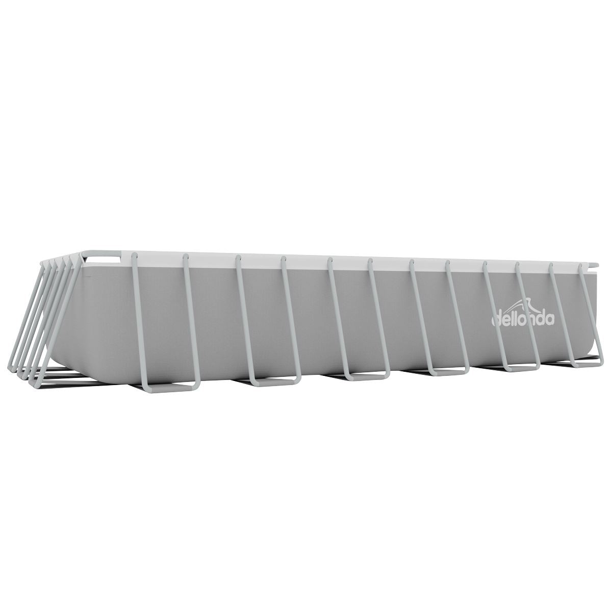 Dellonda Deluxe Steel Frame Rectangular Swimming Pool with Step Ladder & Filter Pump 25ft