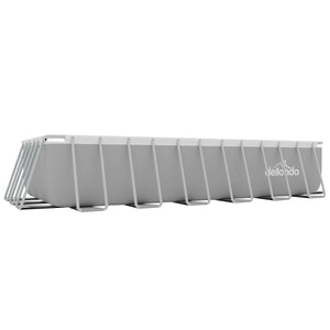 Dellonda Deluxe Steel Frame Rectangular Swimming Pool with Step Ladder & Filter Pump 25ft